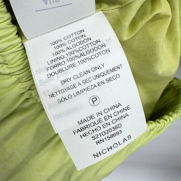 NWT Nicholas Women's Lime Cutout Berta Short Sleeves Mini Dress Size‎ 2 - Picture 11 of 12